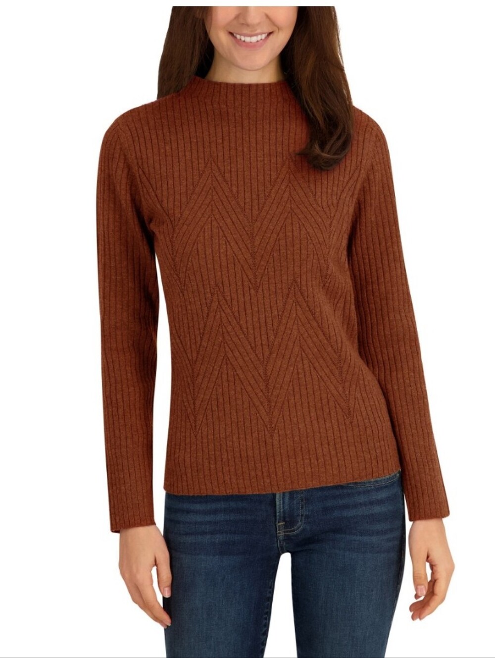 (6) Kenneth Cole Ladies Classic Ribbed Mock-Neck Sweater